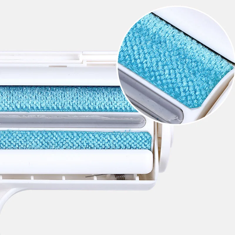 

2-Way Pet Hair Remover Roller Lint Sticking Roller One Hand Operate Removing Dog Cat Hair From Furniture Carpets Clothing Brush