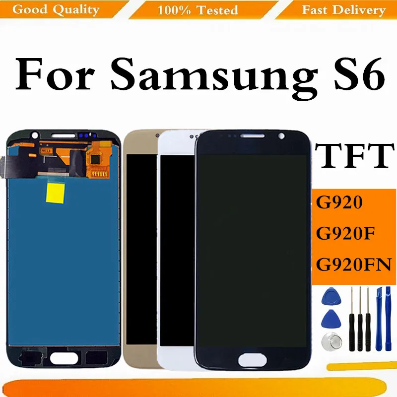 ЖК-дисплей TFT для Samsung Galaxy S6 ЖК-экран G920F сенсорный экран с дигитайзером G920 дисплей