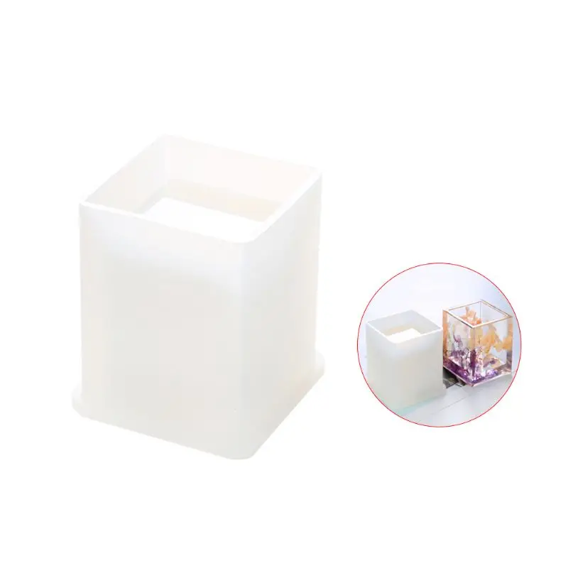 

Silicone Mold Epoxy Resin DIY Pen Container Organizer Square Round Storage Holder Silica Molds Crafts Jewelry Making Charms