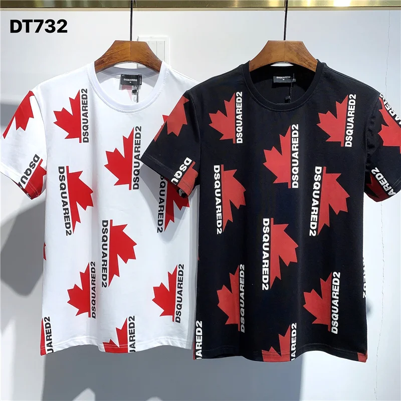 

Новинка 2021, Мужская футболка Dsquared2 с коротким рукавом и зеркальным принтом