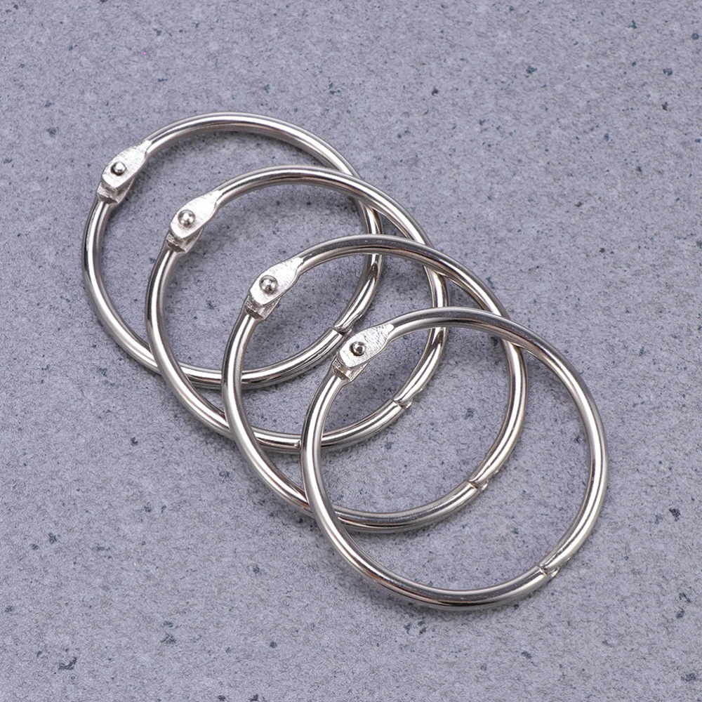

50pcs Loose Leaf Binder Rings Metal Scrapbooking Book Ring Keychain Clip Holder for Photo Paper Organization(Inner Diameter:25mm