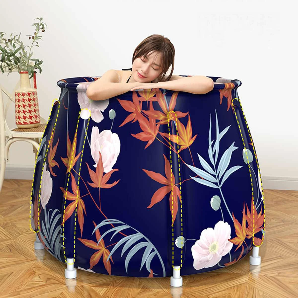 

6-layer Portable Bathtub Folding Bath Bucket Foldable Large Tub Baby Swimming Pool Insulation Separate Family Bathroom SPA Tub
