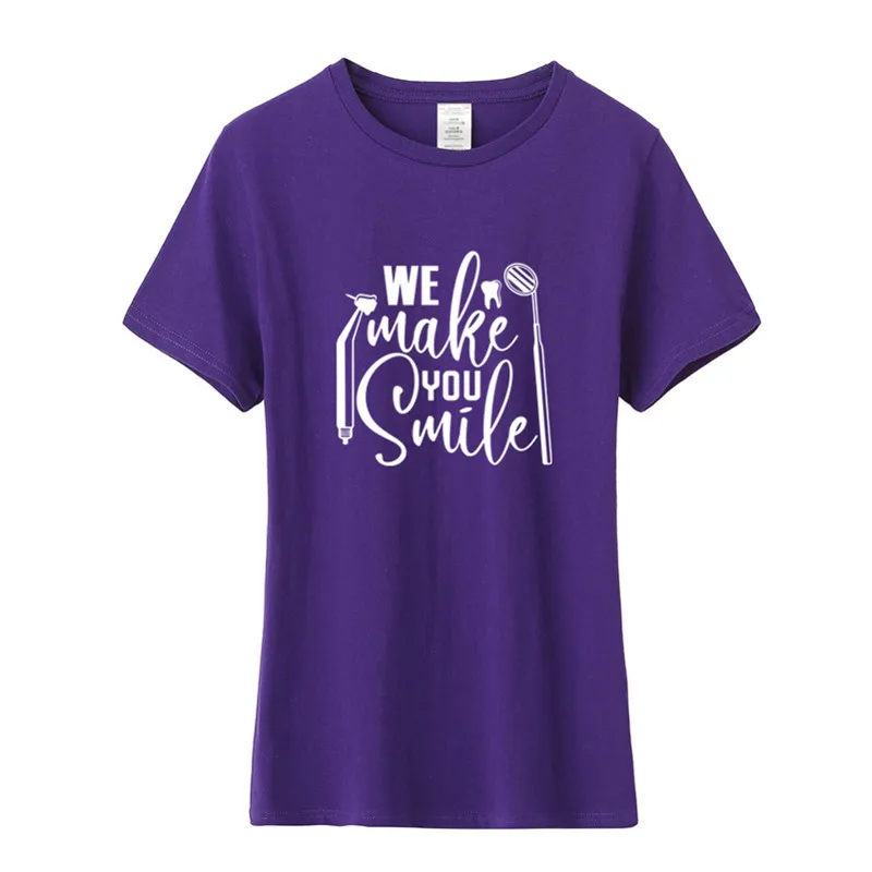 Летняя Новинка футболка для дантиста Женская хлопковая Футболка с круглым