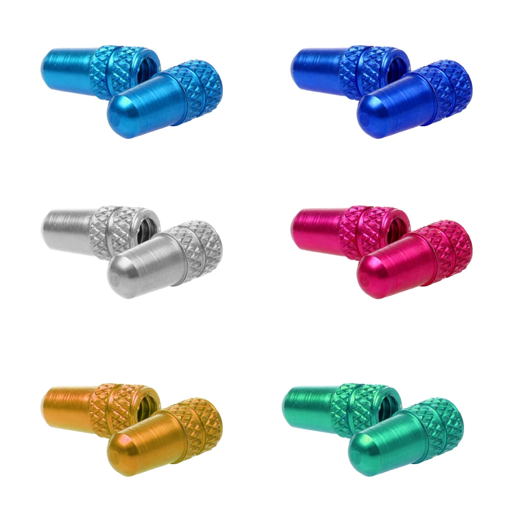 

2pcs Bike Aluminum Alloy Presta Valve Cap Inner Tube Dust Cover