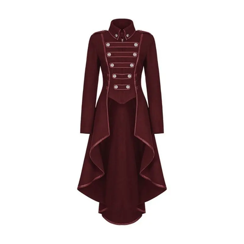 

Winter Casual Gothic Plus Size Party Warm Women Long Trench Coats Black Slim Plain Pleated Autumn Female Goth Overcoats