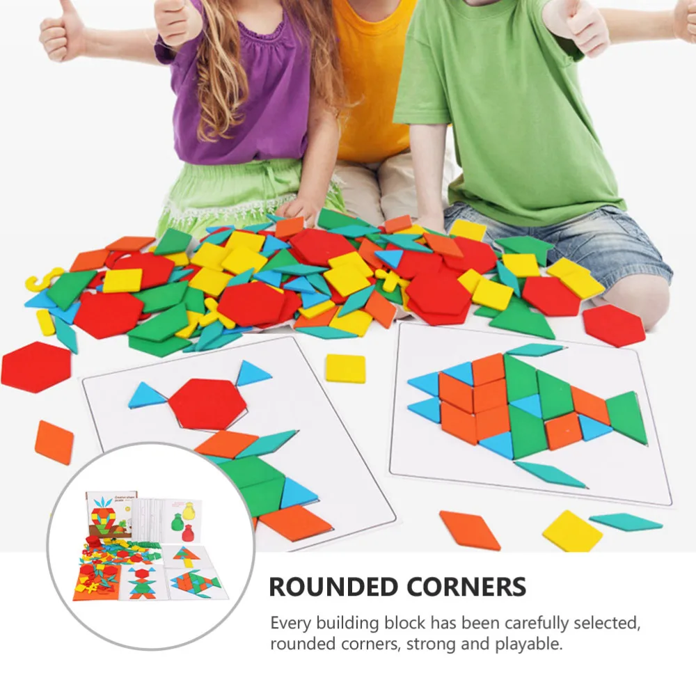 

1 Set Tangram Jigsaw Toys Intellectual Toys Educational Playthings (Colorful)