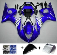 complete moto fairing blue white injection plastic kit fit for yamaha 2003 2004 yzf r6