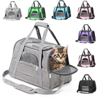 Сумка-переноска для кошек, сумка для перевозки питомцев с замком на молнии, портативный дышащий складной рюкзак для собак и кошек