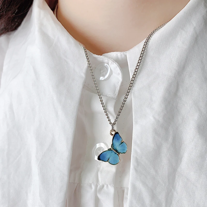 2020 Новая мода синяя бабочка Простой повседневный подарок для вечеринки Подвеска