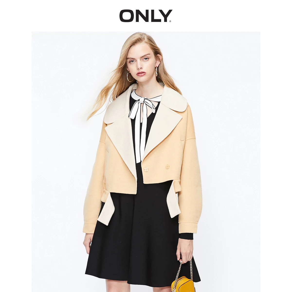 

ONLY Autumn Winter Loose Fit Double-faced Short Woolen Coat | 11934T501