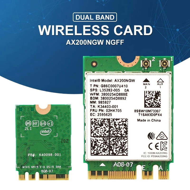 Двухдиапазонная Беспроводная AX200NGW 2 4 Гбит/с 802.11Ax Intel AX200 WiFi карта Bluetooth 5 0 для Windows