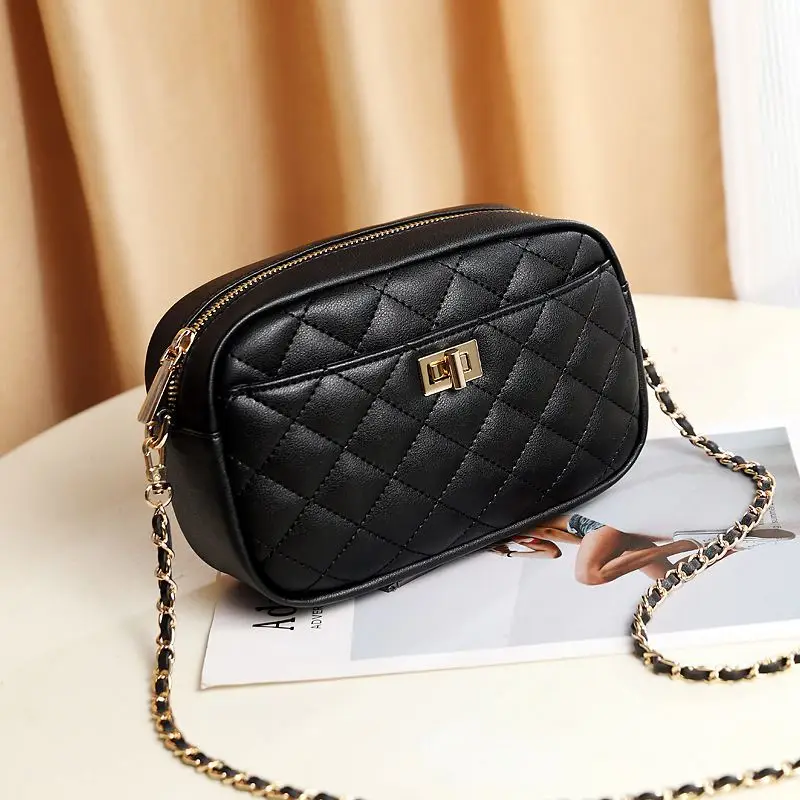 

2022 Chain Quilted Shoulder Purses And Handbag Women Messenger Bags Ladies Small Hand Bag Branded Women's Shoulder Bags S2498