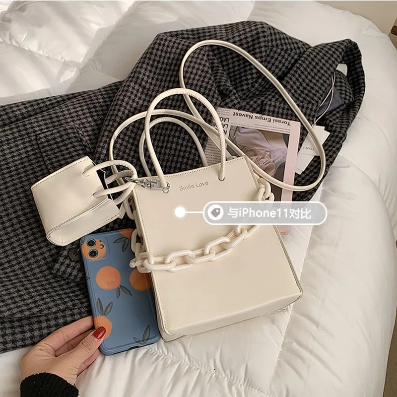 

2021 new high-class foreign-feeling small bag ladies fashion tote bag high-quality small Pu cross-body bag Cc