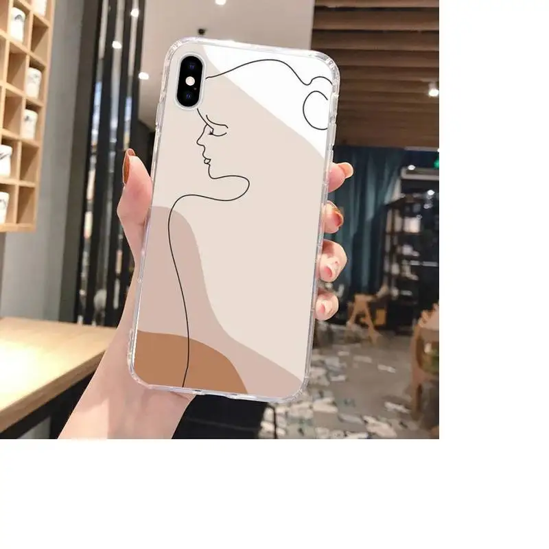 

Line art Phone Case For Clear-Iphone 5s 6 6s 7 8 11 12 X Xs Xr Pro Plus Max Mini Fundas Cover