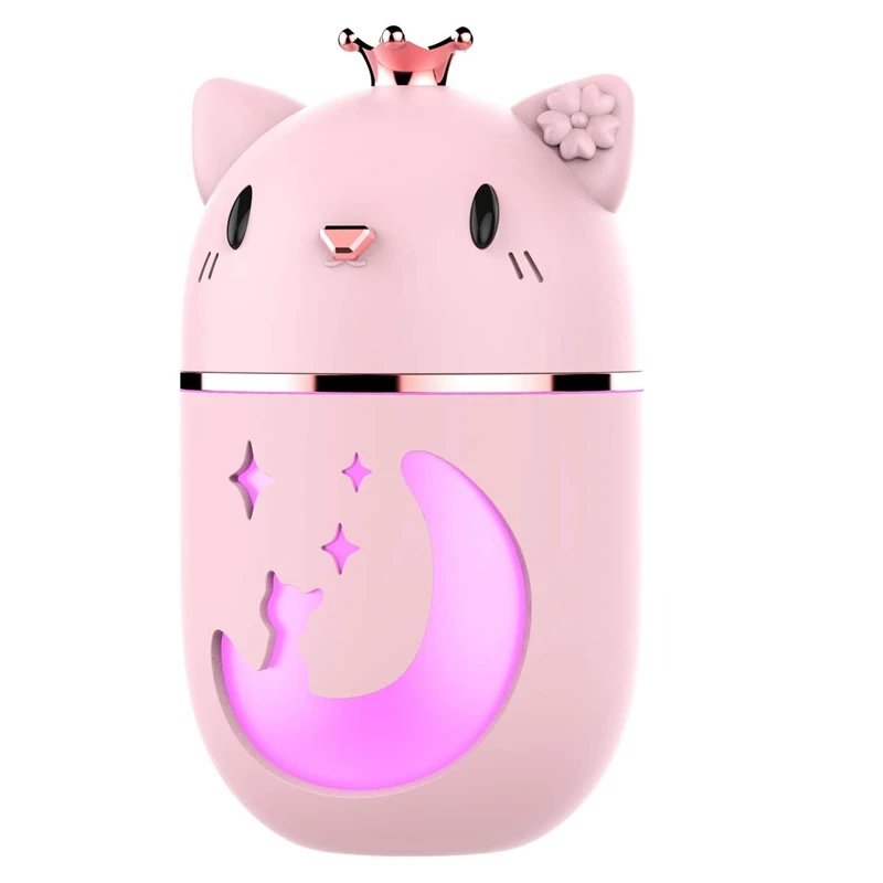 

Cool Mist Humidifier with Adjustable Mist Mode-350Ml Water Tank Lasts Up to 10 Hours, 7 Color LED Lights for Bedroom