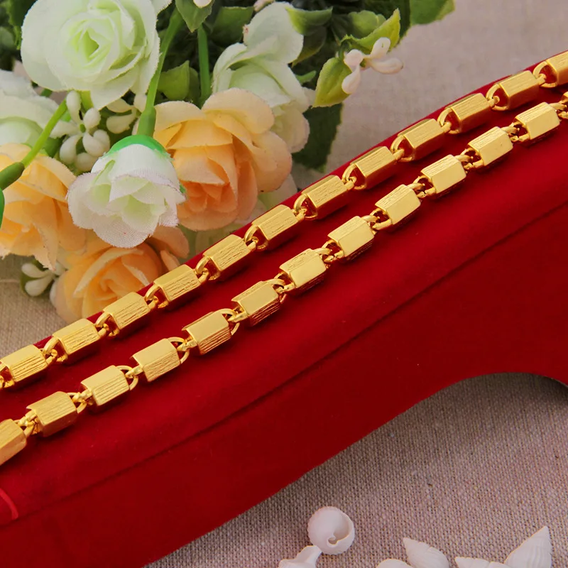 24K позолоченное ювелирное ожерелье для мужчин изящное изделие Femme Collares Mujer Naszyjnik