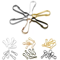 100pcslot lanyard snap clip hooks metal spring gourd purse buckle connector for diy keychain zipper pull id card findings