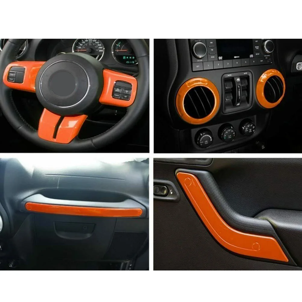 

Auto Car Interior Trim Kit Decoration ABS 12pcs Accessories Parts Durable