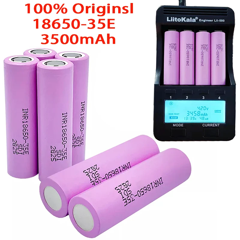 

2021 New 18650 Origineel Voor Samsung 18650 3500Mah 13A Ontlading INR18650 35E 1-10PCS Li-Ion 3.7V oplaadbare Battery