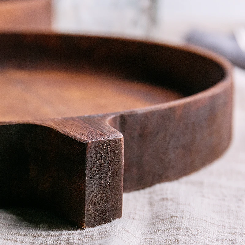 Деревянный поднос с ручкой из манго домашний деревянный для чайного столика в