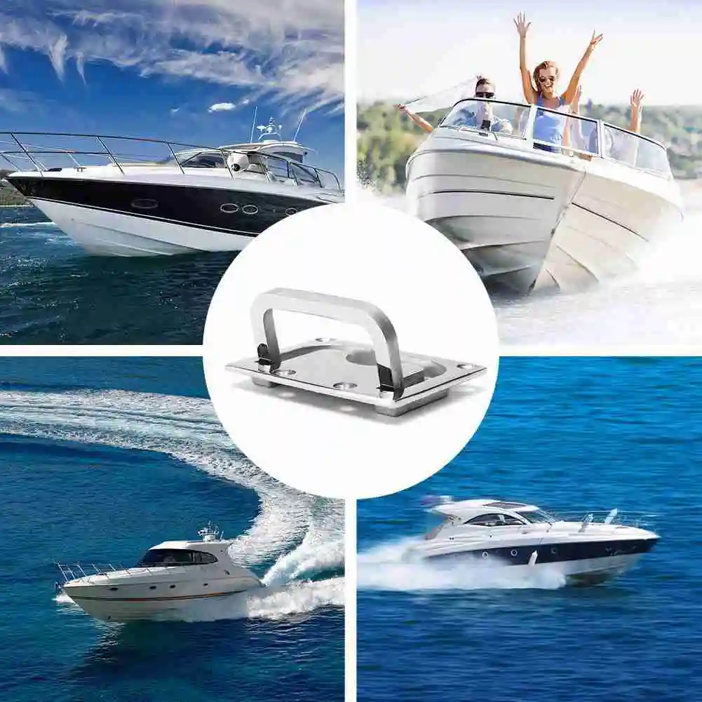 

316 Steel Square Flush Lift Ring Hatch Pull Handle Locker Cabinet Puller Boat Marine Hardware Deck Hatch Boat Parts