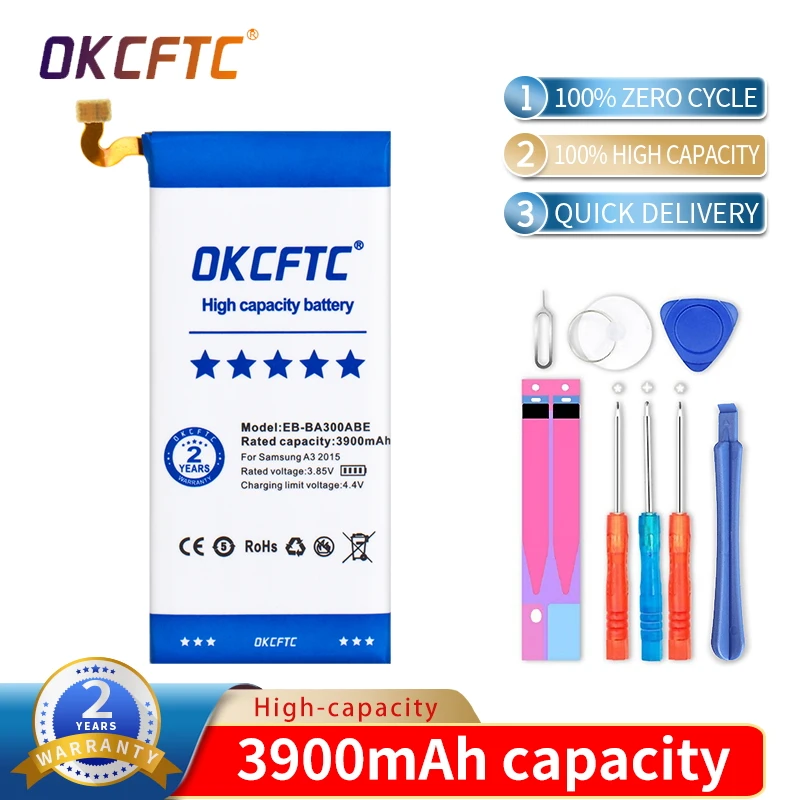 Оригинальная Аккумуляторная батарея емкостью 3900 мАч для SAMSUNG GALAXY A3 2015 A3009 A300 A300X