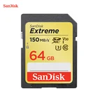 Карта памяти SanDisk Extreme PLUS SD, 100%, 150, МБс., 64 ГБ, 128 ГБ, 32 ГБ, для камер SDHC, SDXC, U3, класс 10