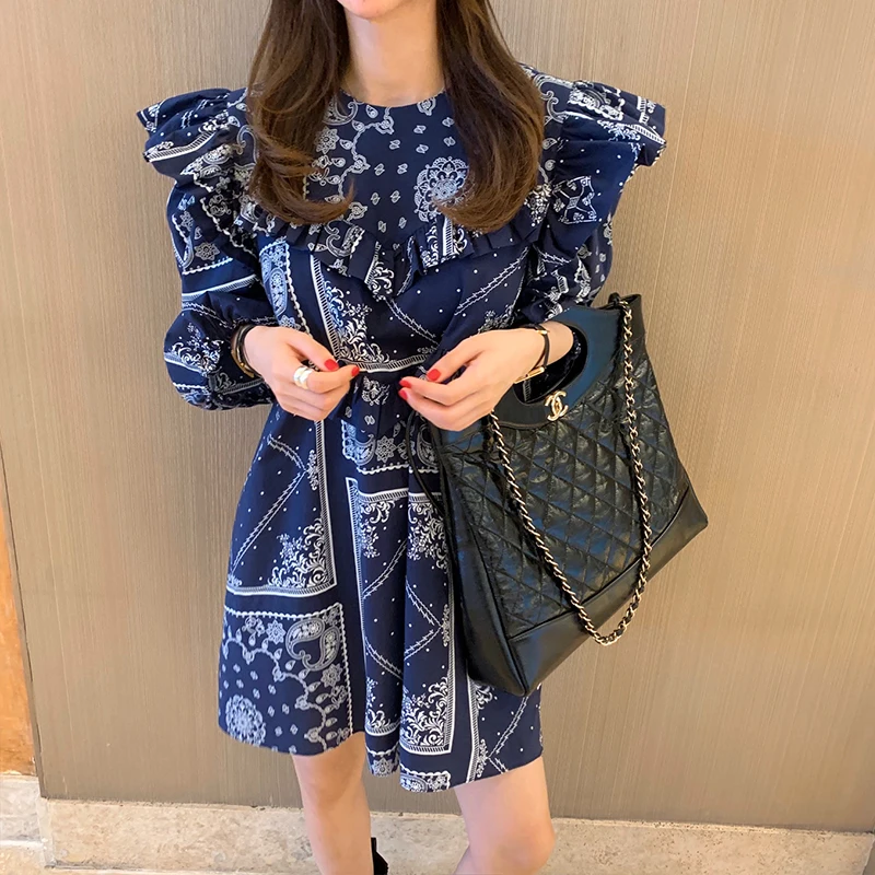 

Dresses for Women Summer Vintage Ins Internet Celebrity Ethnic Style Patchwork Ruffled Doll Shirt Dress Dresses Dresses