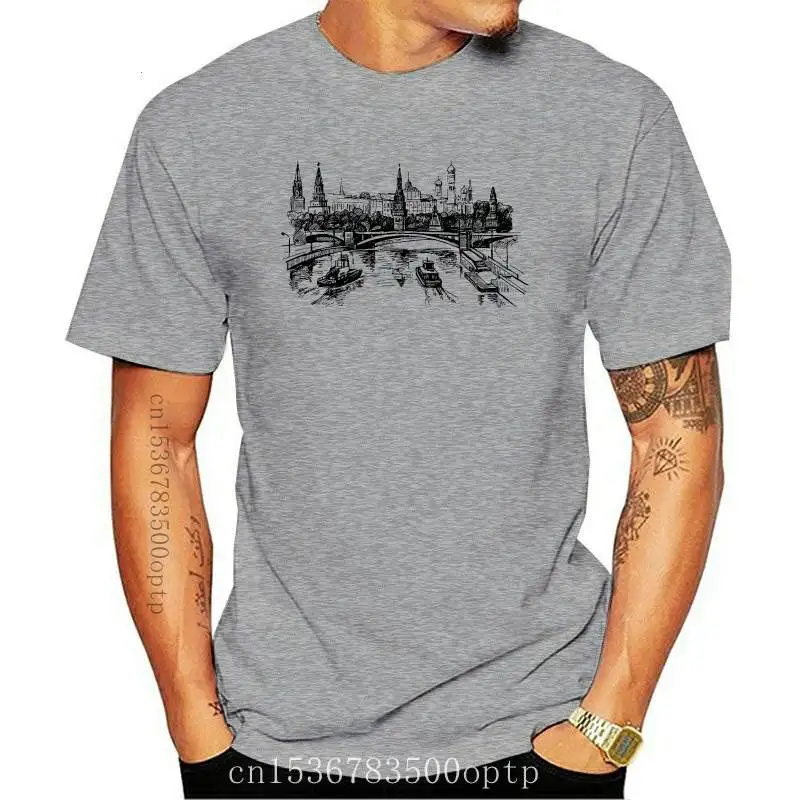 

New Summer Mens T Shirt 2021 2021 Fashion Russian famous buildings T Shirt Mens Clothing Casual 100% cotton Mens Top Tee Shirt