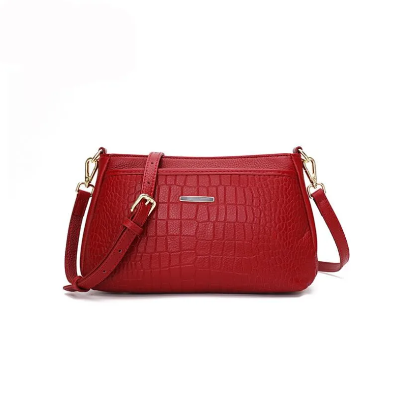 Женская сумка-мессенджер из коровьей кожи с крокодиловым узором дамские сумочки