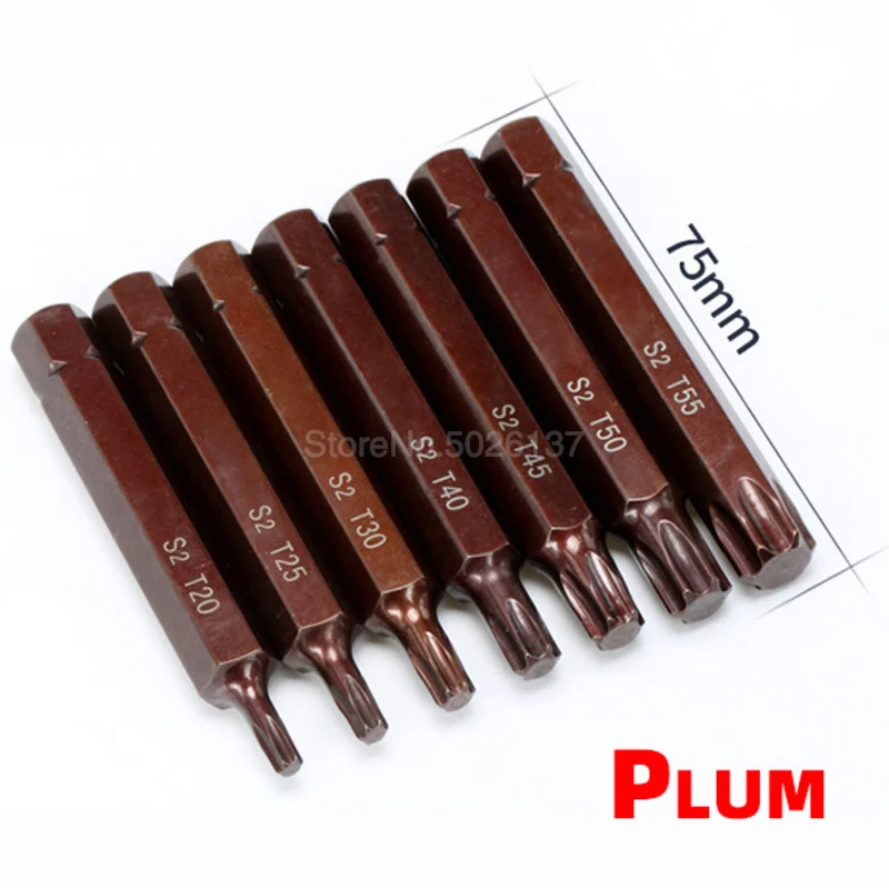 1PC 10MM Hex Shank Screwdriver Magnetic Torx Security Bits With Hole For Electric Drill Hand Tool Spline Bit Set Hexagon Socket |