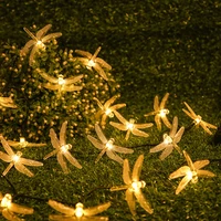 solar lights dragonfly christmas fairy string light for xmas party garden decorations waterproof outdoor solar lamp