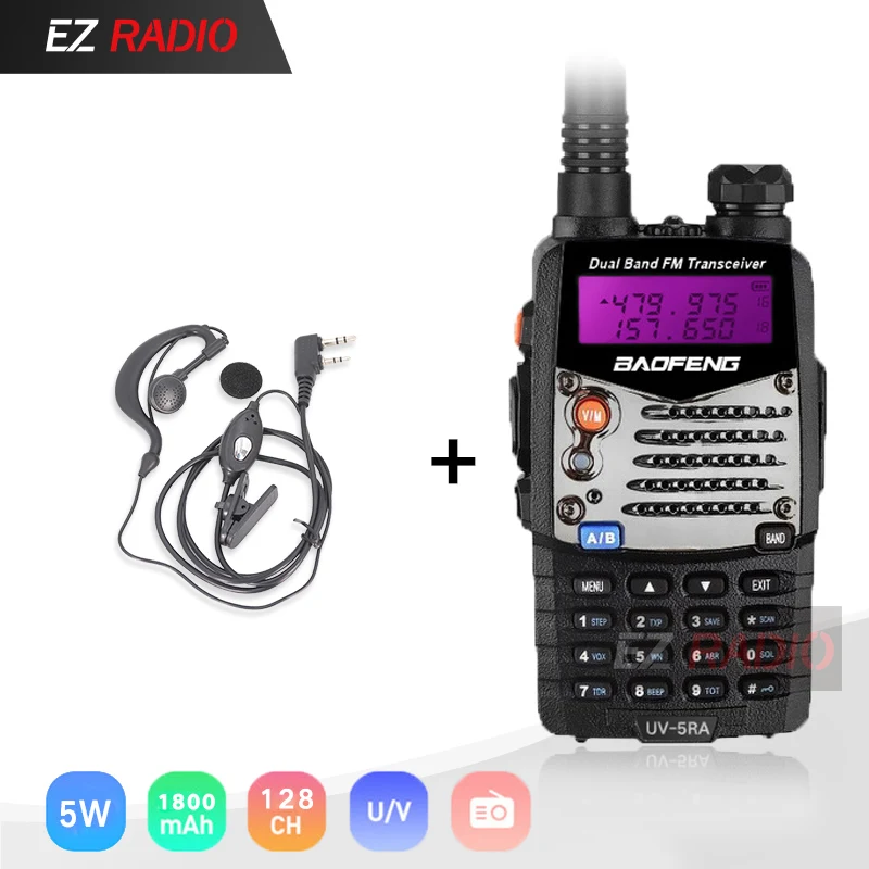B-Headset Портативная рация Baofeng UV-5RA портативная CB радио UV5RA 136-174 МГц и 400-520 МГц baofeng UV-5R обновление UV 5RA радиостанции UV5R - Цвет: B-Headset