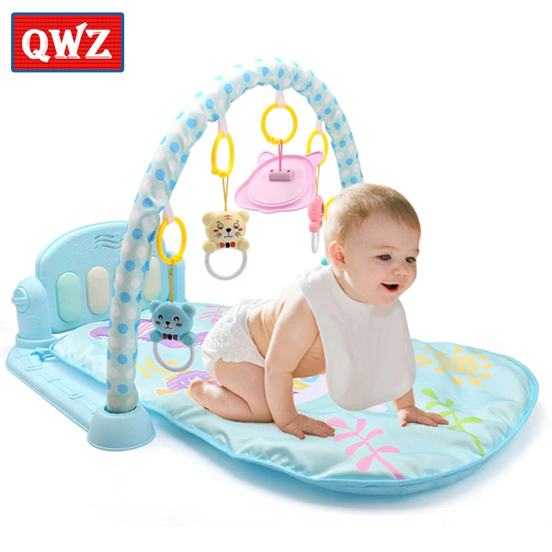 Игровой коврик для детей 0 12 месяцев мягкий детский музыкальный с погремушками и