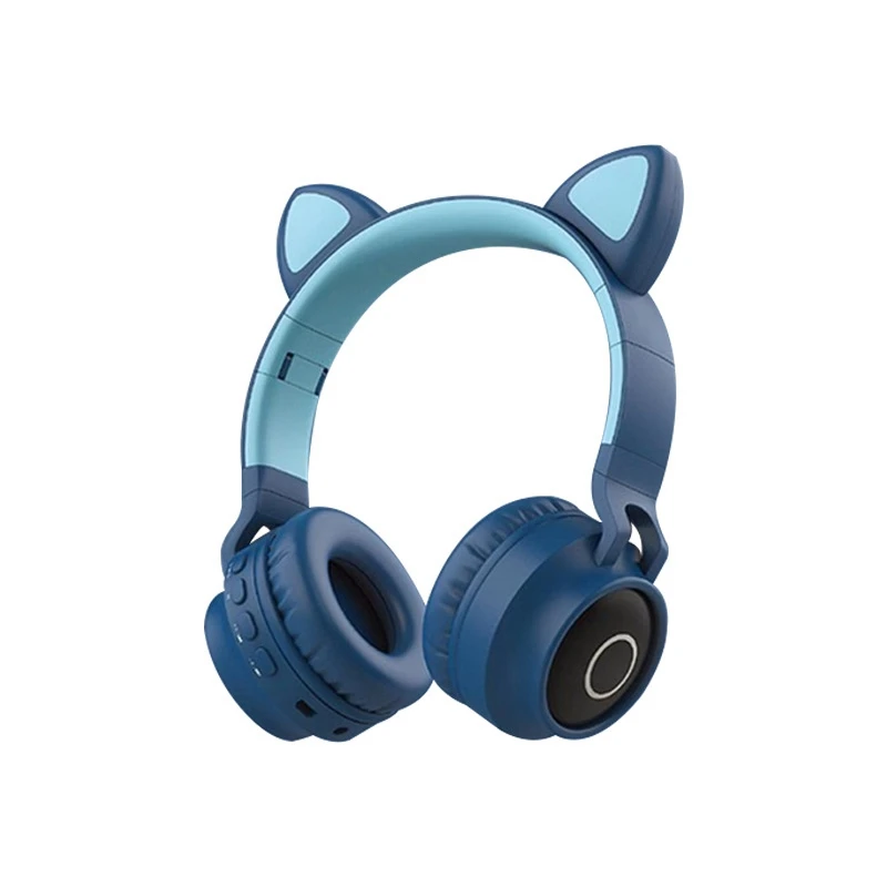 Bluetooth стерео кошачьи наушники мигающие светящиеся кошачьи наушники игровая гарнитура наушники 7 цветов светодиодный светильник - Цвет: Зеленый