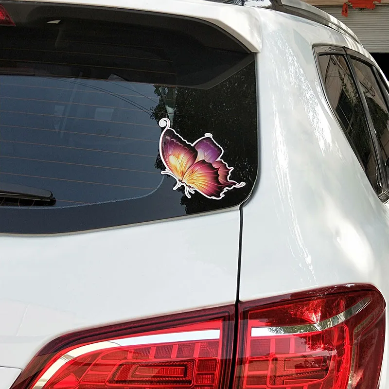 

Car Sticker Beautiful Color Butterfly Decal PVC Motorcycle Car Decoration 14.5x12.3cm