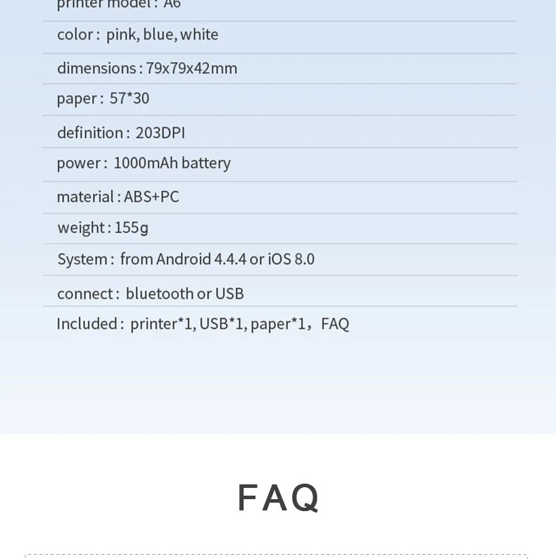 Peripage A6 Bluetooth ручной фотопринтер маленький принтер мини принтер Карманный принтер для IOS Android системный телефон