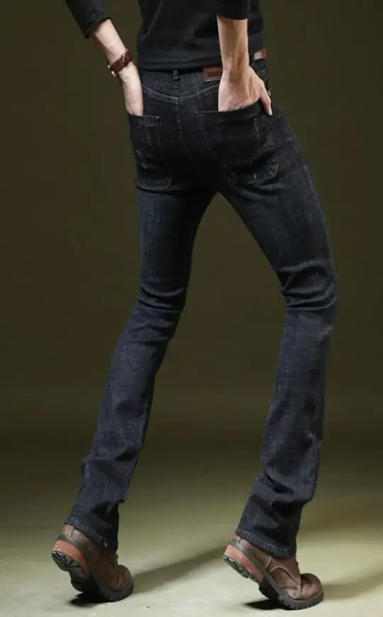 Jeans Men Denim Flare Pants Men's mid-waist jeans Mens slim Flared Leg Jeans Men's ripped denim trousers