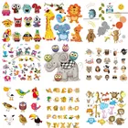 Милые маленькие животные, машинки, набор, железные нашивки для одежды, дети, сделай сам, футболка, украшение, теплопередача, аппликация, наклейки, значки E