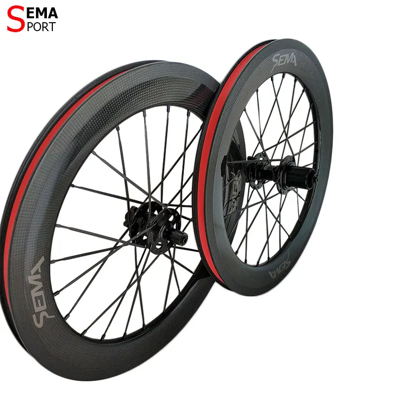 SEMA 20 дюймов 406 Углеродные колеса Birdy велосипеды с Ridea Hub полный T700 углеродное