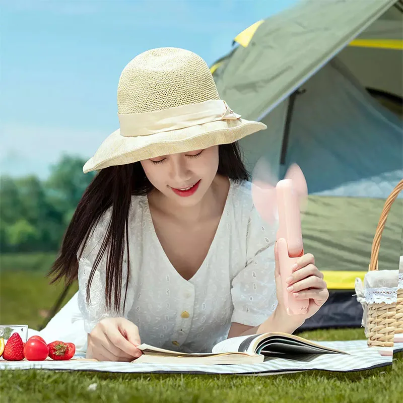 Youpin Mini Fan USB Rechargeable Foldable Handheld Operated Pocket Desk Two Speeds Whisper Quiet Power Bank For Summer | Электроника