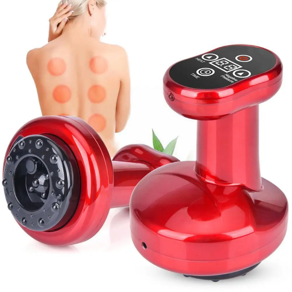 

Cupping Electric Massage LCD Display Scraping EMS Body Fat Massager Cup Burner Suction Cans IR Vacuum Heating Slimming F5G8