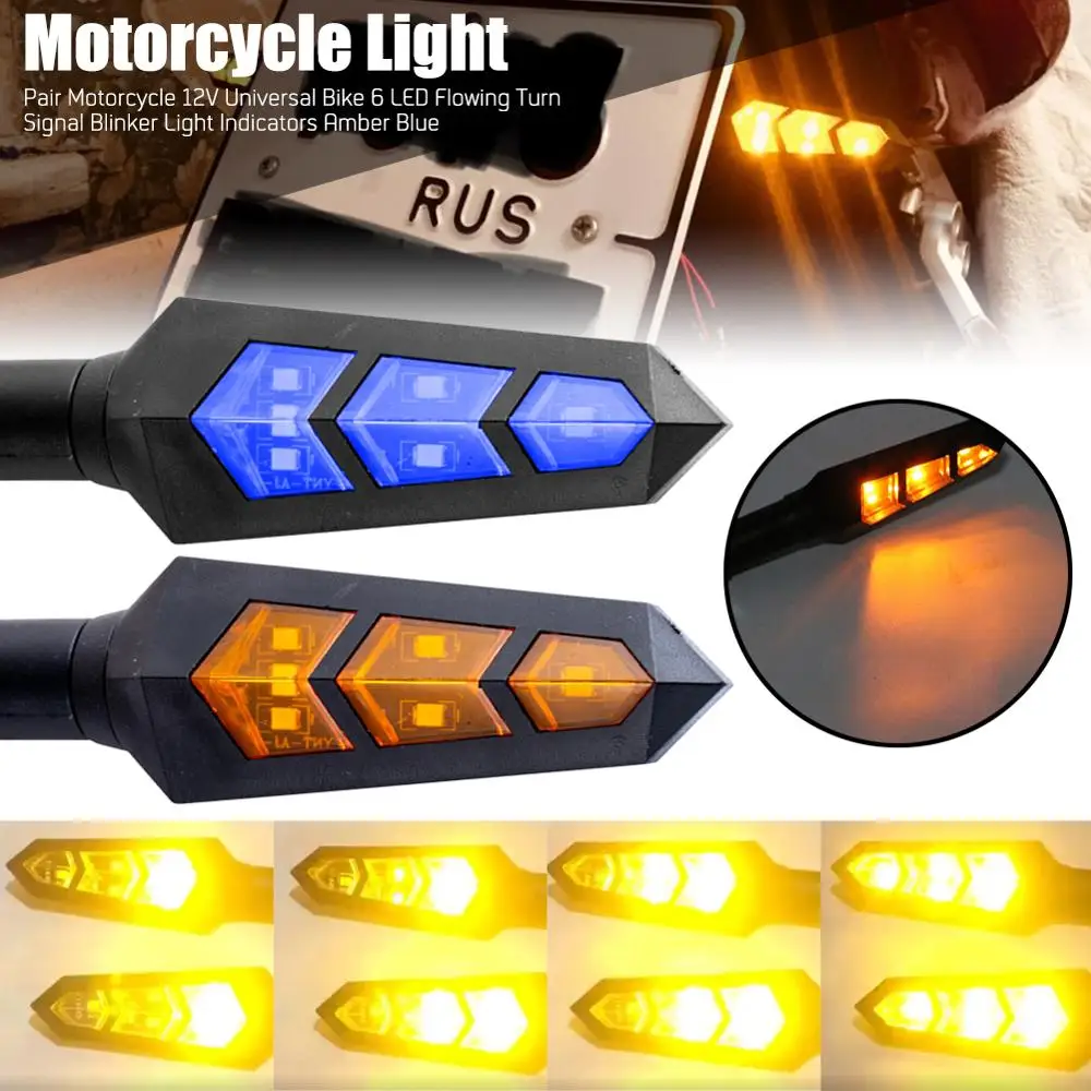 2 шт. 6-ти Диодная лампа мотоцикла указатель поворота светильник мигающий