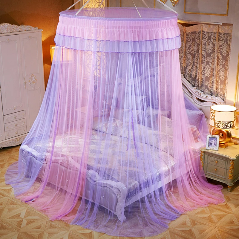 Mosquito Net Red Blue Round Lace Curtain Dome Bed Canopy Netting Princess Summer New Romantic Hanging For Home Decor 2021 | Дом и сад