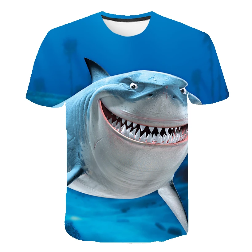 

Children's Clothing T-shirt Summer 2021 New 3D Printing Funny Animal Pattern O-neck Short-sleeved Street Fashion Loose Top