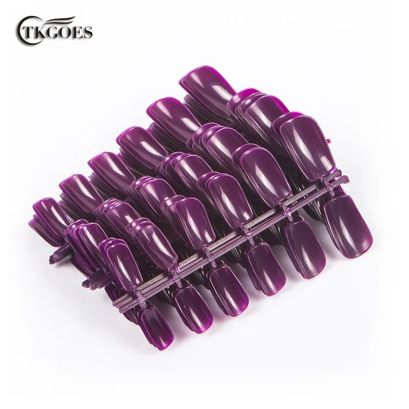 120 штук в упаковке темно-фиолетовые квадратные накладные ногти 10 размеров с