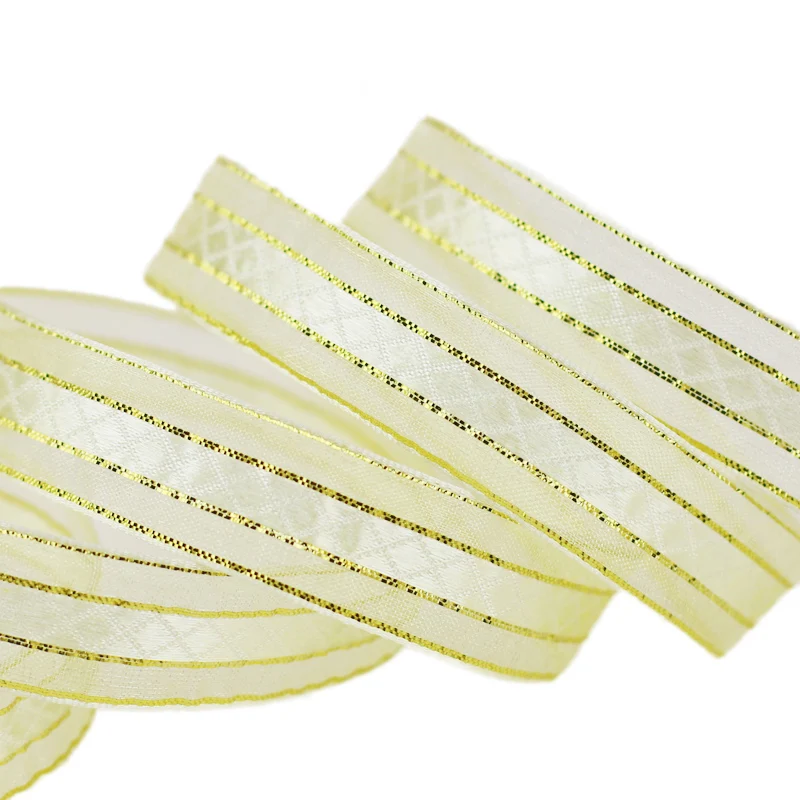 5/8 &quot(15 мм) золотой серебряный край ленты Высокое качество подарочная упаковка