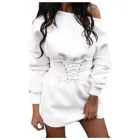 Женское платье-свитшот с длинным рукавом и круглым вырезом