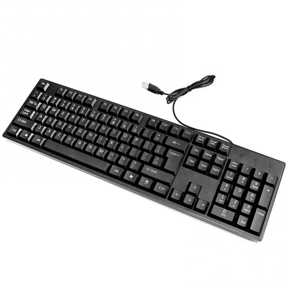 

Universal Waterproof Comfortable Keyboard 104 Keys Wear-resistant Lightweight USB Wired Keyboard Computer Laptop Accessory