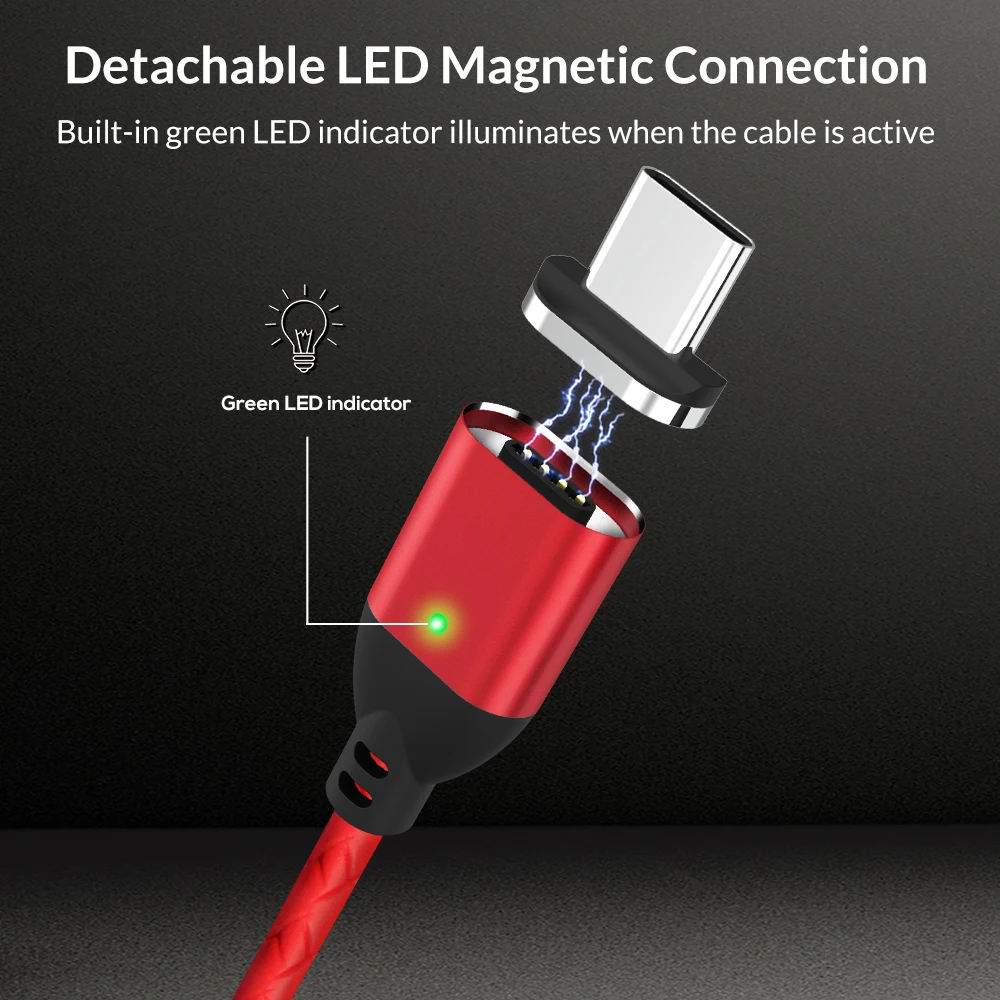 TOPK AM413A Магнитный кабель для быстрой зарядки для iPhone Xs Max Xr 8 Plus, кабель Micro USB для мобильного телефона и кабель usb type C, кабель USB C